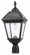 Gama Sonic Imperial Bulb Solar Post Light with Trapezoidal Solar Panels with 3" Fitter Mount