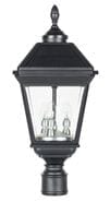 Gama Sonic Imperial Trio Bulb Solar Post Light with Trapezoidal Solar Panels with 3" Fitter Mount