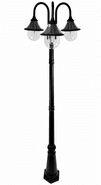 Orion Triple Solar Post Light in Black