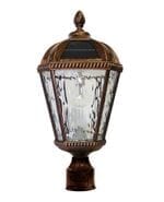 Gama Sonic Royal Solar Lamp with GS-Solar LED Light Bulb with 3 Inch Fitter - Brushed Bronze