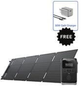EcoFlow Trail 300 DC Portable Solar Generator - 288Wh with 60W Portable Solar Panel and FREE Rapid 30W GaN Charger