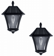 Gama Sonic Baytown II Sconce Solar Lamp in Black - Set of 2