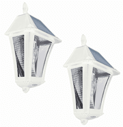 Gama Sonic Baytown II Sconce Solar Lamp in White - Set of 2