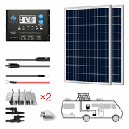 ACO Power 200W 12V Solar RV Kit - 20A PWM Charge Controller
