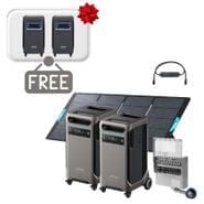 2x Anker SOLIX F3800 12 kW Double Power Hub Home Backup Kit with 400W Foldable Solar Panel - Includes 2x FREE Protective Covers