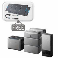 2x Anker SOLIX E10 Smart Home Backup Systems Plus 2x Expansion Batteries - 24 kWh - with Smart Generator 5500 - Tri Fuel & Power Dock - With 2x Free 400W Panels, Power Strip and AC Generator Cable