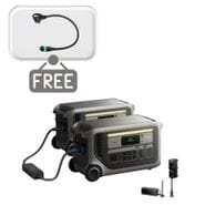 2x Anker SOLIX F3000 Portable Power Station and Power Saver Kit - 6144 Watt Hours - Includes Free Gas Generator Adapter