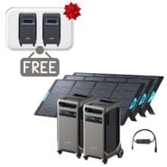 2x Anker SOLIX F3800 12 kW Double Power Hub Solar Generator Kit - With 1200W Solar Panel - Includes 2x FREE Protective Covers