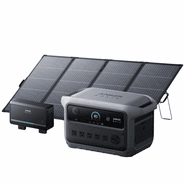 Anker SOLIX C2000 Gen 2 Portable Powerstation with PS400 400W Bifacial Solar Panel and Alternator Charger
