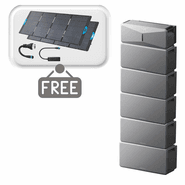 Anker SOLIX E10 Smart Home Backup System with 5 Batteries - 30Kwh - With 2x Free 400W Panels, Power Strip and AC Generator Cable