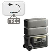 Anker SOLIX F3000 Portable Power Station with 2x BP3000 Expansion Batteries - 9216 Watt Hours - Includes Free Gas Generator Adapter