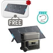 Anker SOLIX F3000 Portable Solar Generator Kit with BP3000 Expansion Battery (6144Wh) and an Anker Foldable 400W Solar Panel - Includes FREE TT-30 Cable & 1x FREE 200W Solar Panel