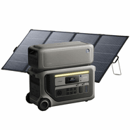 Anker SOLIX F3000 Portable Solar Generator Kit with BP3000 Expansion Battery (6144Wh) and PS400 Bifacial Portable Solar Panel
