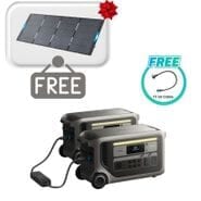 Anker SOLIX F3000 Dual Power Station Kit - 6144Wh Total Capacity - Includes Double Voltage Hub, FREE 200W Anker Solar Panel and FREE TT-30 Cable
