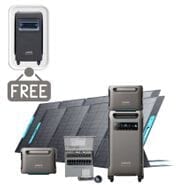 Anker SOLIX F3800 Portable Power Station with 2x Expansion Batteries, 2x 400W Foldable Solar Panels and Transfer Switch - 11.52 KWh - Includes FREE Protective Cover