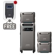 Anker SOLIX F3800 Portable Power Station with 3x Expansion Batteries - 15.36 KWh - Includes FREE Protective Cover