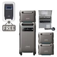 Anker SOLIX F3800 Portable Power Station with 3x Expansion Batteries and Transfer Switch - 15.36 KWh - Includes FREE Protective Cover