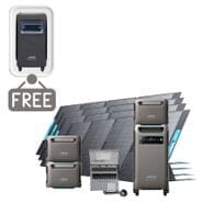 Anker SOLIX F3800 Portable Power Station with 3x Expansion Batteries, 4x 400W Foldable Solar Panels and Transfer Switch - 15.36 KWh - Includes FREE Protective Cover