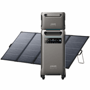 Anker SOLIX F3800 Portable Power Station with Expansion Battery and 400W Bifacial Portable Solar Panel - 7680 Watt Hours
