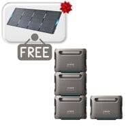 4x Anker SOLIX F3800 Expansion Battery - 3840 Watt Hours Each & FREE 400W Solar Panel
