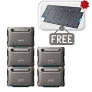 5x Anker SOLIX F3800 Expansion Battery - 3840 Watt Hours & 2x FREE 400W Solar Panels