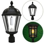 Royal Solar Lamp with 3 inch Fitter  - Includes Both Warm White GS Bulb and Free Flicker Flame Bulb - Black