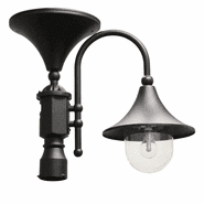 Everest Solar Lamp with GS Solar LED Light Bulb in Black - Fits Existing 3" Post