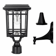 Gama Sonic Grand Prairie Bulb Solar Light - Wall, Pier, and 3 inch Fitter Mount - Black