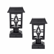 Gama Sonic Luna II Solar Post Cap / Pier Mount Light - 2 Pack