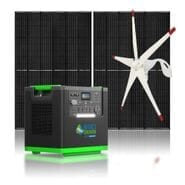 Nature's Generator Lithium 6000 Generator Kit with 2x 410W Solar Panels and Wind Turbine