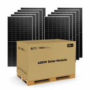 Rich Solar Mega 600 Watt Bifacial Solar Panels - 10 Pack - Premium Grid-tie or Off-grid Solar Panels - 25-Year Output Warranty