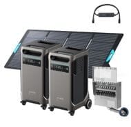 2x Anker SOLIX F3800 12 kW Double Power Hub Home Backup Kit with 2x 400W Foldable Solar Panel