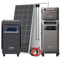 Anker SOLIX F3800 Solar Generator with Expansion Battery - 7680Wh - With 2x 200W Rich Solar Panels - Includes FREE F3800 Water and Dust Protective Cover