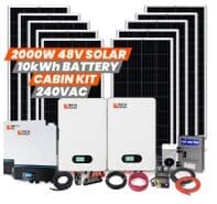 Rich Solar 10kWh Off-Grid Cabin Lithium Solar Generator Kit - With 2000 Watts of Solar and 240V Output