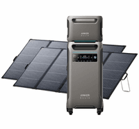 Anker SOLIX F3800 Portable Power Station with Expansion Battery and 2x 400W Bifacial Solar Panels - 7680 Watt Hours
