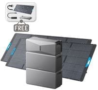 Anker SOLIX E10 Smart Home Backup System with Expansion Battery - 12kWh and 2x 400W Solar Panel - With Free 400W Panel, Power Strip, Metal Pad and AC Generator Cable