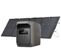 Ecoflow Delta 3 Max Black Powerstation with 220W Bifacial Portable Solar Panel