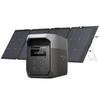 Ecoflow Delta 3 Max Gray Powerstation with 220W Bifacial Portable Solar Panel