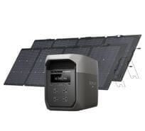 Ecoflow Delta 3 Max Powerstation with 2x 220W Bifacial Portable Solar Panels
