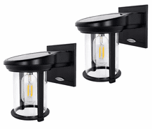 Solar Coach Lantern - with Edison Bulb in Black - 2 Pack