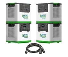 2x Natures Generator Lithium 3600 Portable Power Station Plus Power Pod - 7200W - 12.2kWh