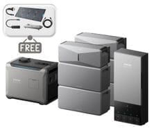 2x Anker SOLIX E10 Smart Home Backup Systems Plus 2x Expansion Batteries - 24 kWh - with Smart Generator 5500 - Tri Fuel & Power Dock - With Free 400W Panel, Power Strip, Metal Pad, Smart Gen DC Cable and AC Generator Cable