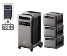 Anker SOLIX F3800 Plus Portable Power Station with 3 Expansion Batteries (15360Wh) - Includes FREE Protective Cover