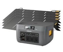 BioLite BaseCharge 1500 Plus - 1521Wh Generator Kit with 4-Pack of 100W Folding Solar Panels