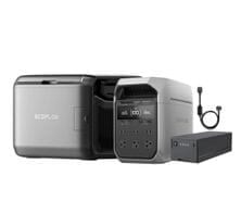 EcoFlow Glacier Classic Portable Fridge Freezer (55L) with Plug-in Battery and DELTA 3 Plus Powerstation