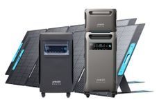 Anker SOLIX F3800 Portable Power Station with Expansion Battery and 2x 400W Foldable Solar Panels - 7680 Watt Hours - Includes FREE F3800 Water and Dust Protective Cover
