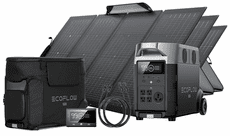 EcoFlow Delta Pro Portable 660W Solar Generator Bundle - With Free Bag, Remote and MC4 Extension Cable
