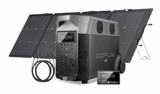 EcoFlow Delta Pro Portable 220W Solar Generator Bundle - With Free Remote and MC4 Extension Cable