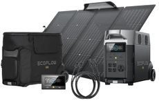 EcoFlow Delta Pro Portable 220W Solar Generator Bundle - With Free Bag, Remote and MC4 Extension Cable