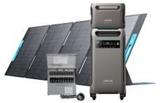 Anker SOLIX F3800 Portable Power Station with Expansion Battery, 400W Foldable Solar Panel and Transfer Switch - 7680 Watt Hours